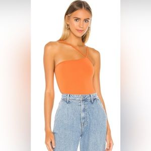 Superdown size M. Tayrn asymmetric bodysuit. Orange